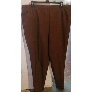 Allison Daley Brown Elastic Waist Pull On Pants Size 16 R Office Workwear